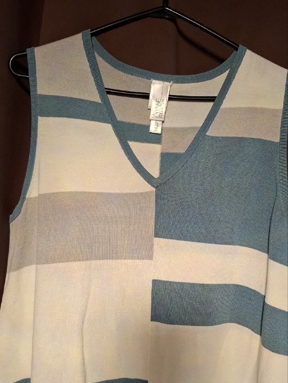 Sleeveless Midi Dress in Blue and Cream - Brand: - Picture 3 of 5